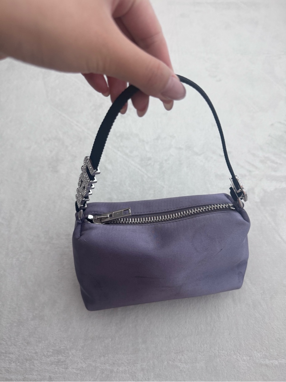 Alexander Wang Small Women’s Purple Shoulder Bag with Crystal Accent